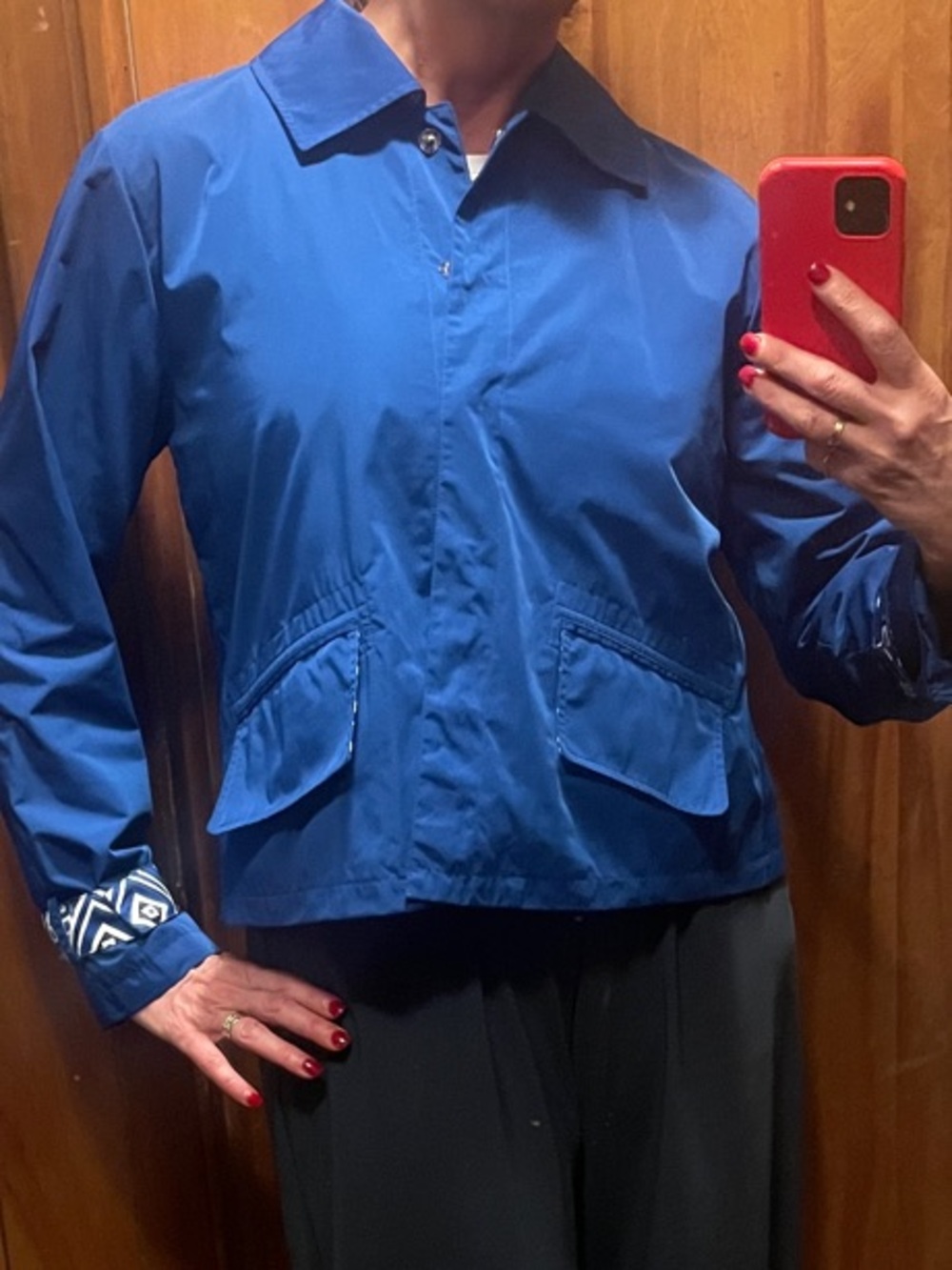 Chico's Cobalt Blue Lined windbreaker  Packable Jacket
